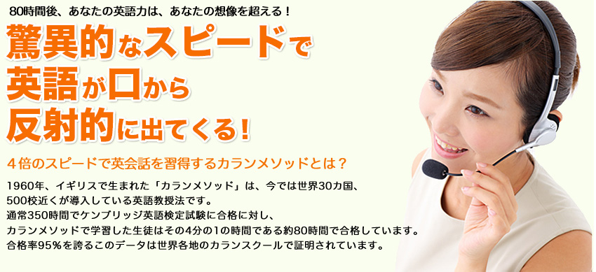 80時間後、あなたの英語力は、あなたの想像を超える！ 驚異的なスピードで
                                 英語が口から反射的に出てくる！